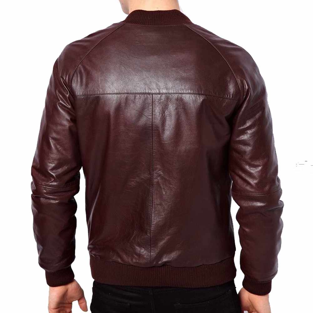  MEN'S BIKER MAROON LEATHER JACKET|5STARS JACKETS