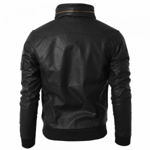 Men Moto Cow Hide Motorcycle Real Leather Jacket