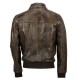 Vintage Brown Wax Bomber Fashion Leather Jacket Men's | 5Star Jackets