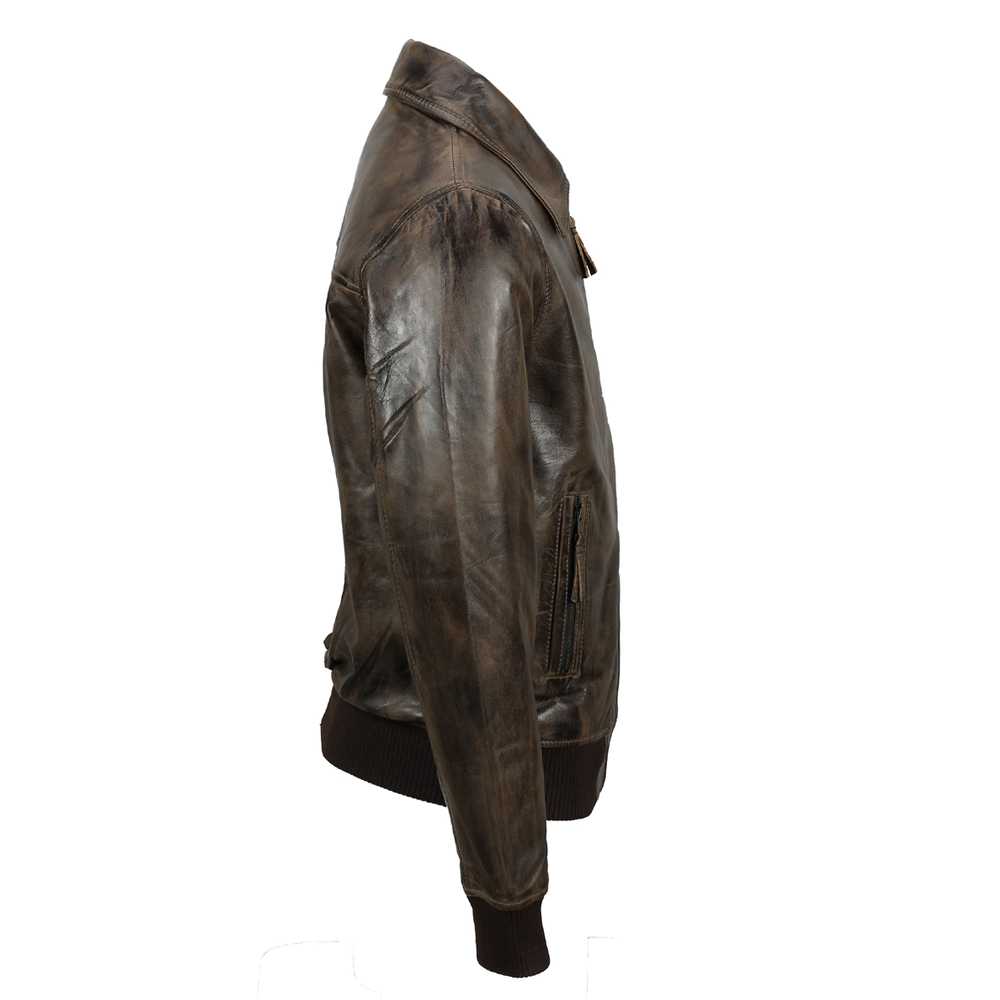 Vintage Brown Wax Bomber Fashion Leather Jacket Men's | 5Star Jackets