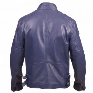 MENS NAVY BLUE LEATHER JACKET