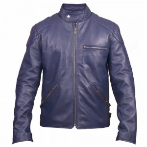 MENS NAVY BLUE LEATHER JACKET