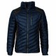 Men's Leather Jacket Blue Puffer Lining Chest Pocket Black Straps Jacket|5Star Jackets