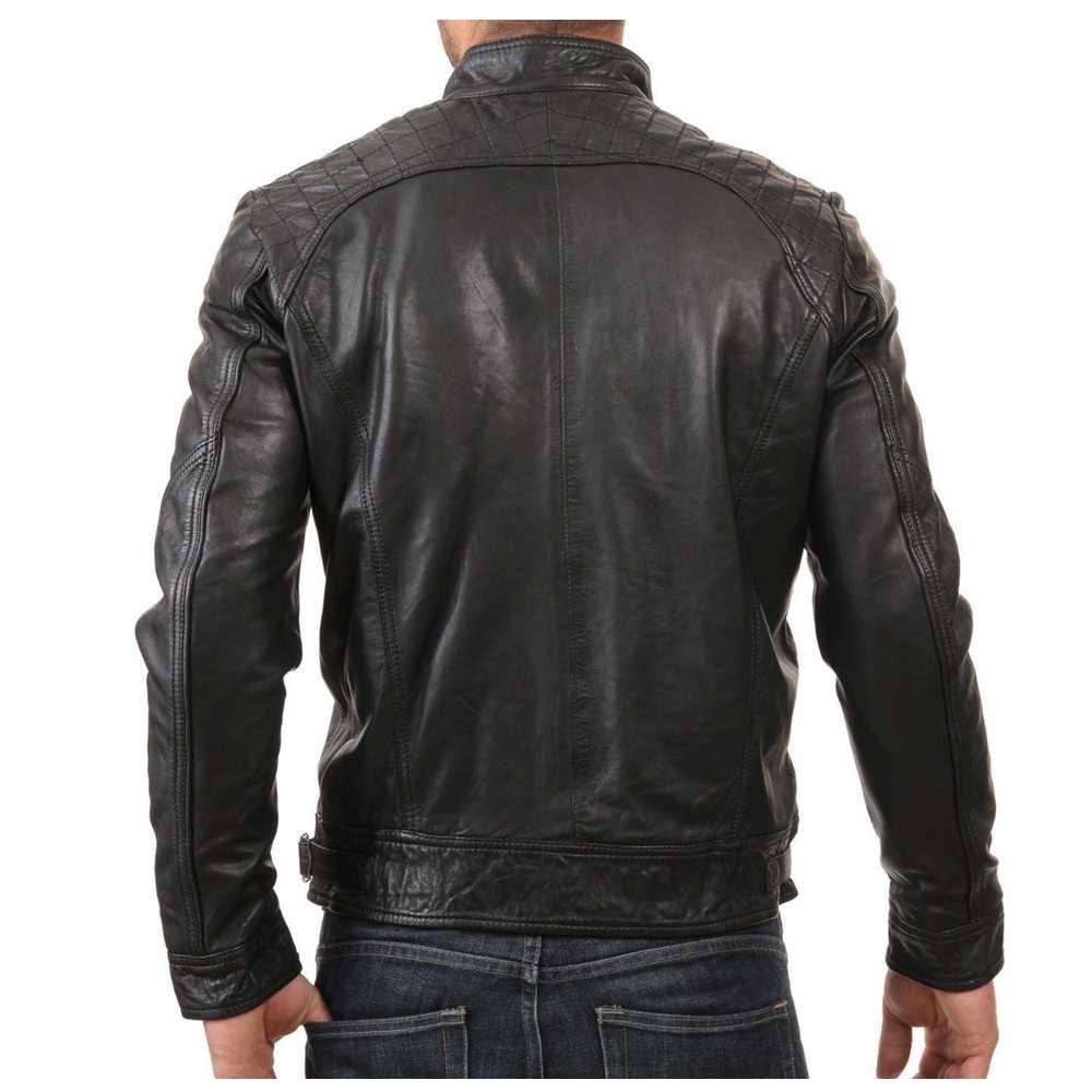 Men's Slim Fit Black Fashion Leather Jacket | 5Star Jackets