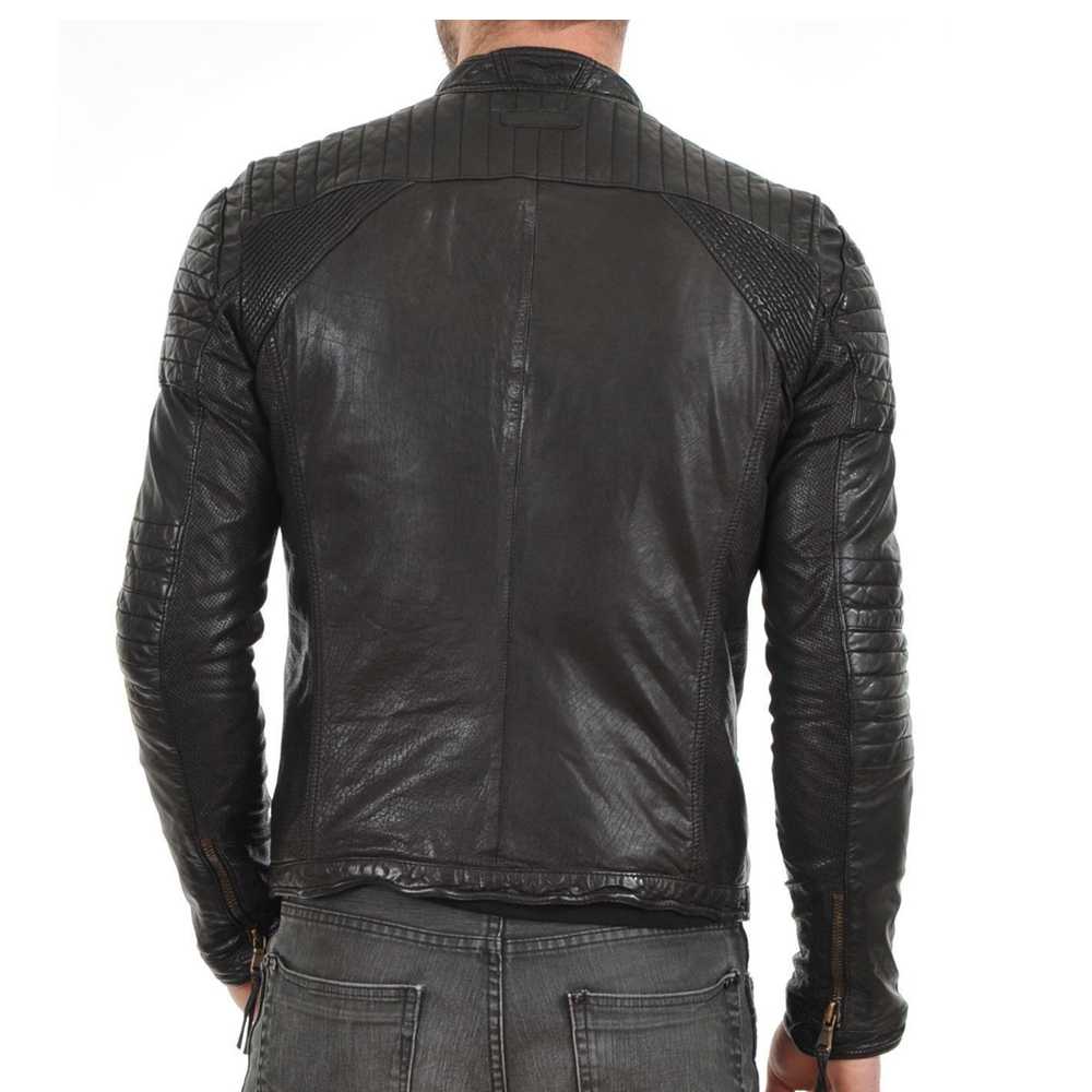 Best Men Genuine Black Fashion Leather Slim Fit Jacket | 5Star Jackets