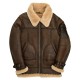 Dark Brown Pilot Shearling Bomber Leather Jacket Men's | 5Star Jackets