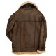 Vintage Brown Shearling Bomber Wax Leather Jacket Men's | 5Star Jacket