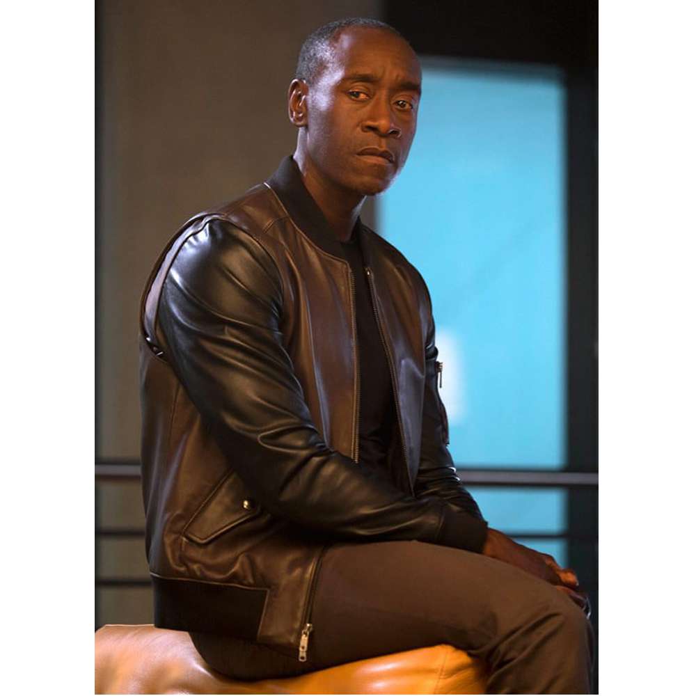 Lieutenant James Rhodes (Don Cheadle) Avengers Civil War Bomber Leather Jacket