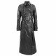 Womens Full Length Long Black Leather Coat Full Length Trench Overcoat|5Star Jackets