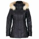 Womens Black Leather Parka Jacket Quilted Detachable Hooded Trench Jacket Coat|5Star Jacket