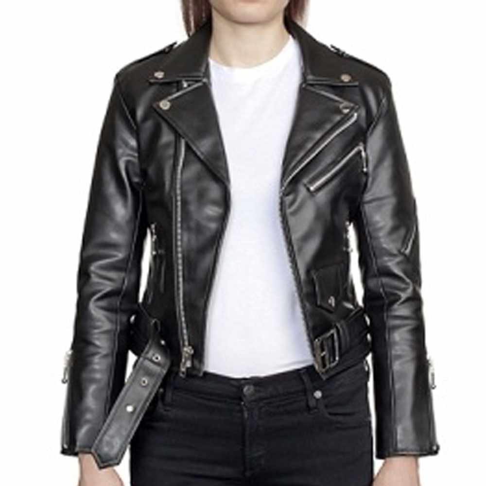 Women Leather Jacket With Belt|5Star Jackets