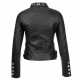 Women Black Faux Leather short Jacket Lady Slim Pu Leather Metal Hole Ring Jacket|5Star Jackets